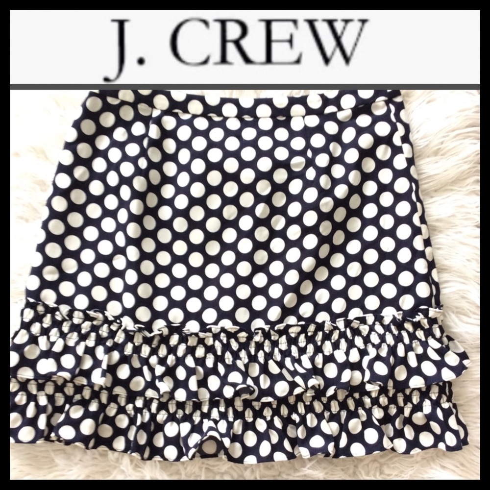 J. Crew Polka Dot Ruffle Skirt - Picture 6 of 7